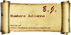 Bumbera Julianna névjegykártya